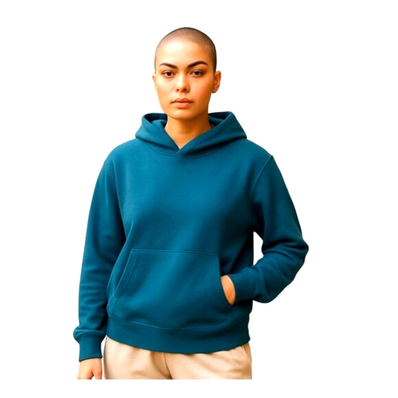 Merokeety Tops - MEROKEETY Hoodie Sweatshirt Women Small Teal Kangaroo Pocket Cozy Casual Soft